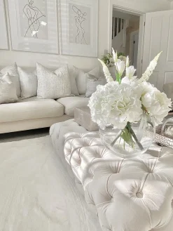 Beliani 3-Istuttava Sohva Sametti Luonnonvalkoinen Eike Store