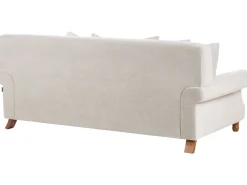 Beliani 3-Istuttava Sohva Sametti Luonnonvalkoinen Eike Store