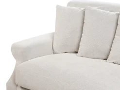 Beliani 3-Istuttava Sohva Sametti Luonnonvalkoinen Eike Store