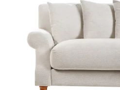 Beliani 3-Istuttava Sohva Sametti Luonnonvalkoinen Eike Store