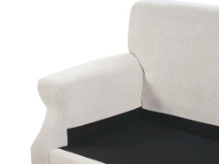 Beliani 3-Istuttava Sohva Sametti Luonnonvalkoinen Eike Store