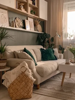 Beliani 3-Istuttava Sohva Sametti Luonnonvalkoinen Eike Store