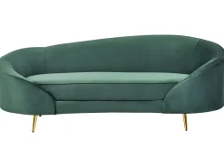 Beliani 3-Istuttava Sohva Sametti Smaragdinvihrea Savar Online