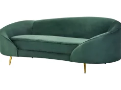Beliani 3-Istuttava Sohva Sametti Smaragdinvihrea Savar Online