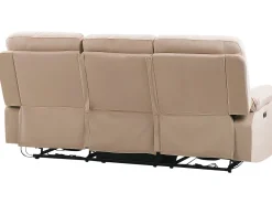 Beliani 3-Istuttava Sohva Sametti Sahkosaadettava Hiekanruskea Bergen Best Sale