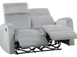 Beliani 2-Istuttava Sohva Sametti Sahkosaadettava Vaaleanharmaa Verdal Outlet