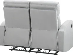 Beliani 2-Istuttava Sohva Sametti Sahkosaadettava Vaaleanharmaa Verdal Outlet