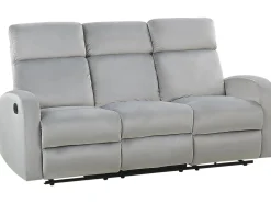 Beliani 3-Istuttava Sohva Sametti Saadettava Vaaleanharmaa Verdal Fashion