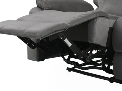 Beliani 3-Istuttava Sohva Sametti Sahkosaadettava Tummanharmaa Bergen Best