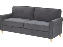 Beliani 3-Istuttava Sohva Sametti Tummanharmaa Ronneby Cheap