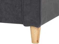 Beliani 3-Istuttava Sohva Sametti Tummanharmaa Ronneby Cheap