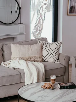 Beliani 3-Istuttava Sohva Sametti Vaalea Beige Ronneby Clearance