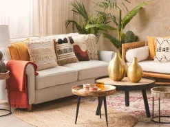 Beliani 2-Istuttava Sohva Sametti Vaalea Beige Ronneby Store