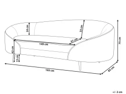 Beliani 3-Istuttava Sohva Sametti Vaaleansininen Savar Discount