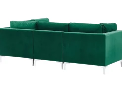 Beliani 3-Istuttava Sohva Sametti Vihrea Evja Hot
