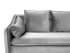 Beliani 4-Istuttava Sohva Sametti Vaaleanharmaa Aure Flash Sale