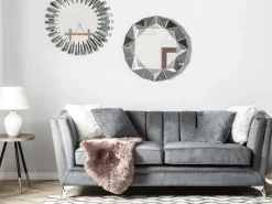 Beliani 3-Istuttava Sohva Samettinen Harmaa Gaula Clearance