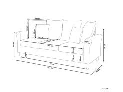 Beliani 3-Istuttava Sohva Samettinen Vihrea Bornholm Hot