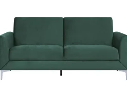 Beliani 3-Istuttava Sohva Samettinen Vihrea Fenes Outlet