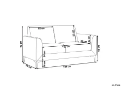 Beliani 3-Istuttava Sohva Samettinen Vihrea Fenes Outlet