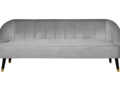 Beliani 3-Istuttava Sohva Samettinen Vaaleanharmaa Alsvag Hot