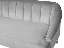 Beliani 3-Istuttava Sohva Samettinen Vaaleanharmaa Alsvag Hot