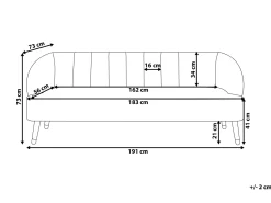 Beliani 3-Istuttava Sohva Samettinen Vaaleanharmaa Alsvag Hot
