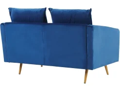 Beliani 2-Istuttava Sohva Samettinen Laivastonsininen Maura New
