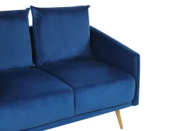 Beliani 2-Istuttava Sohva Samettinen Laivastonsininen Maura New