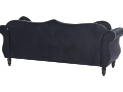 Beliani 3-Istuttava Sohva Samettinen Musta Skien Cheap