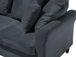 Beliani 3-Istuttava Sohva Samettinen Harmaa Bornholm Best