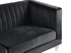 Beliani 3-Istuttava Sohva Samettinen Musta Arvika Flash Sale