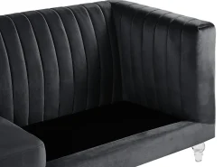 Beliani 3-Istuttava Sohva Samettinen Musta Arvika Flash Sale