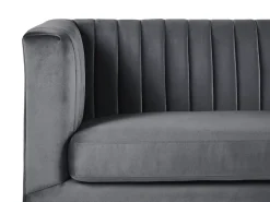 Beliani 3-Istuttava Sohva Samettinen Tummanharmaa Arvika Best Sale