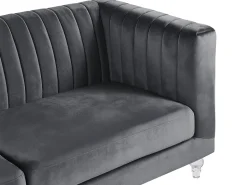 Beliani 3-Istuttava Sohva Samettinen Tummanharmaa Arvika Best Sale