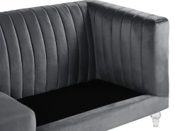 Beliani 3-Istuttava Sohva Samettinen Tummanharmaa Arvika Best Sale