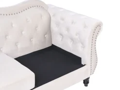 Beliani 2-Istuttava Sohva Samettinen Beige Skien Discount