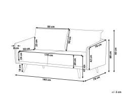 Beliani 3-Istuttava Sohva Samettinen Laivastonsininen Maura Clearance
