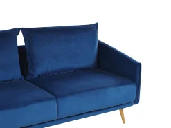 Beliani 3-Istuttava Sohva Samettinen Laivastonsininen Maura Clearance