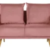 Beliani 2-Istuttava Sohva Samettinen Vaaleanpunainen Maura Clearance