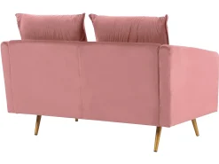 Beliani 2-Istuttava Sohva Samettinen Vaaleanpunainen Maura Clearance