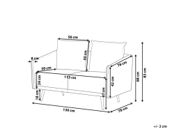 Beliani 2-Istuttava Sohva Samettinen Vaaleanpunainen Maura Clearance