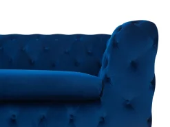 Beliani 3-Istuttava Sohva Samettinen Sininen Sotra Best Sale