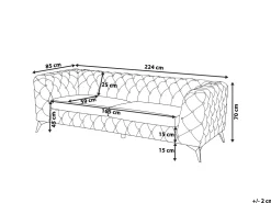 Beliani 3-Istuttava Sohva Samettinen Sininen Sotra Best Sale
