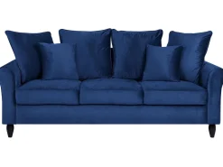 Beliani 3-Istuttava Sohva Samettinen Laivastonsininen Bornholm Fashion
