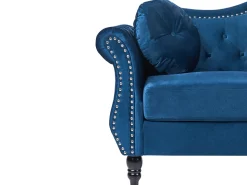 Beliani 2-Istuttava Sohva Samettinen Sininen Skien Discount