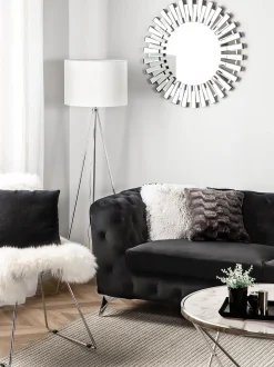 Beliani 3-Istuttava Sohva Samettinen Musta Sotra Shop