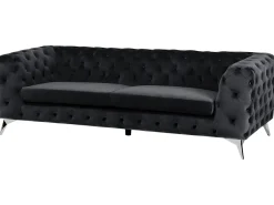 Beliani 3-Istuttava Sohva Samettinen Musta Sotra Shop