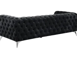 Beliani 3-Istuttava Sohva Samettinen Musta Sotra Shop