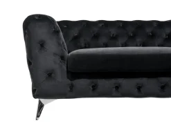 Beliani 3-Istuttava Sohva Samettinen Musta Sotra Shop